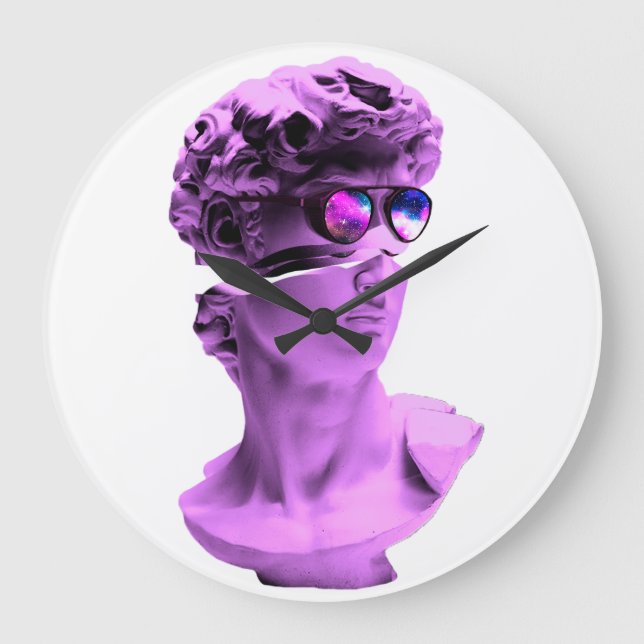 Clock Michelangelo's David - By RLE Art Solutions Große Wanduhr (Vorderseite)
