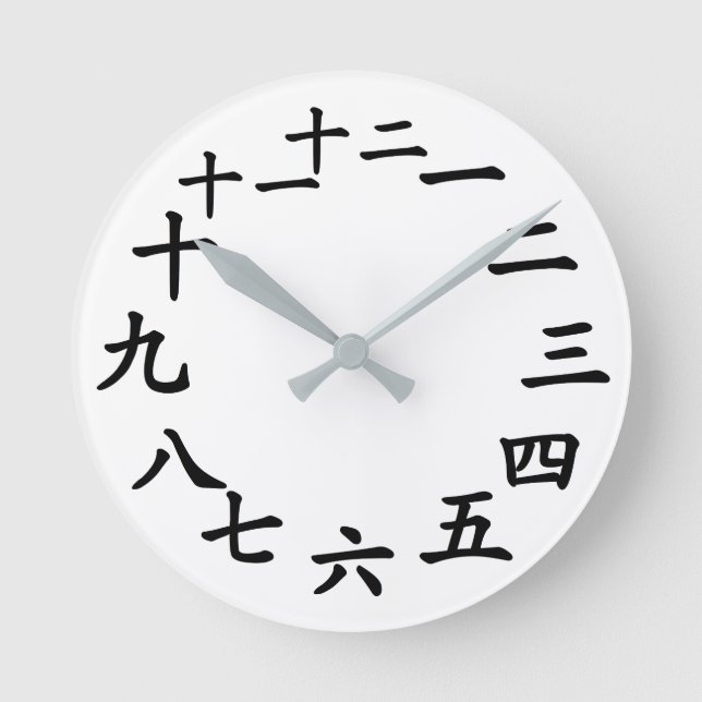 Clock mit chinesischen Zeichen für die Zahlen! Runde Wanduhr (Vorderseite)