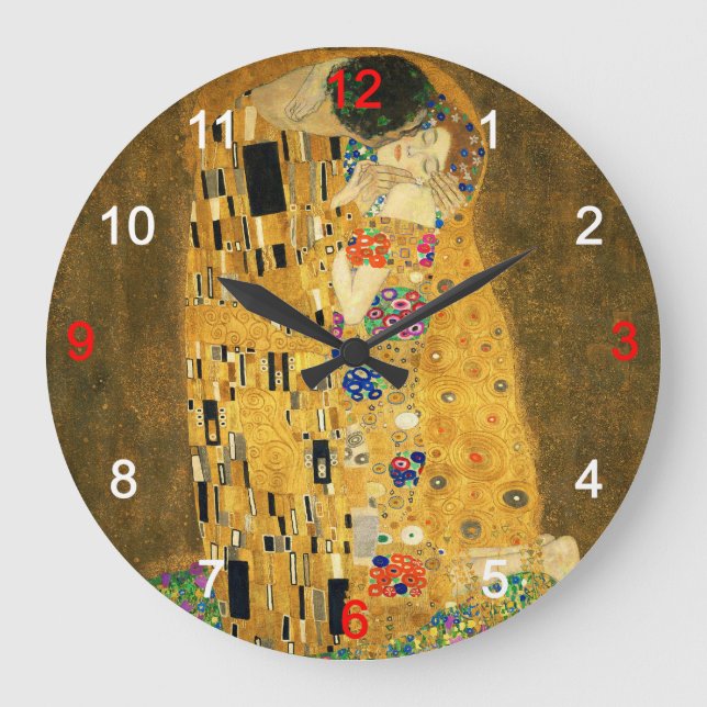 Clock of “The Kiss” Große Wanduhr (Vorderseite)