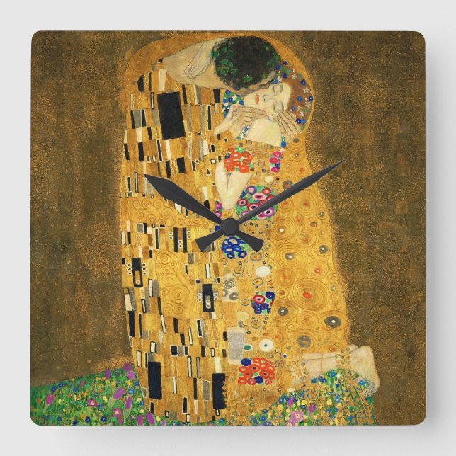 Clock of “The Kiss”,No.03 Quadratische Wanduhr (Vorderseite)