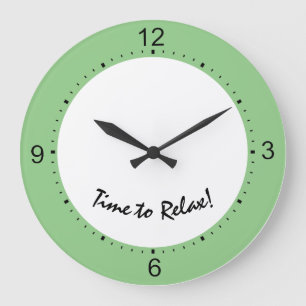 Clock - Pet Image Time to Relax Große Wanduhr