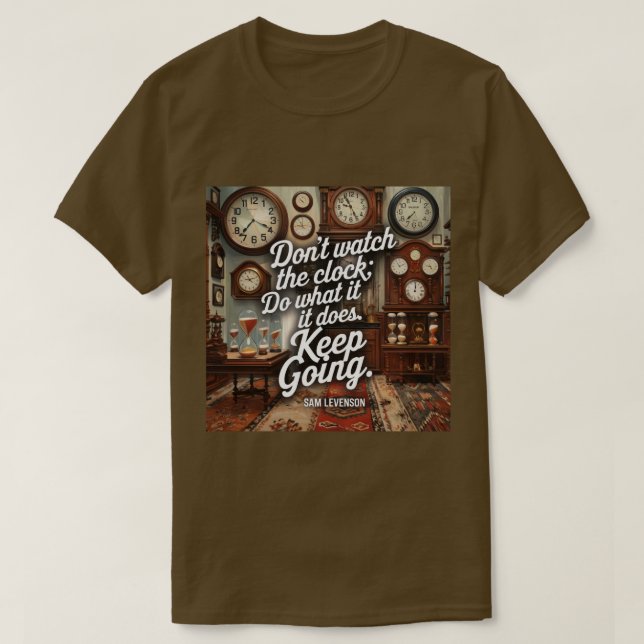 Clock Productivity Quote Brown T - Shirt (Design vorne)