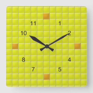 Clock - Square Tiles Quadratische Wanduhr