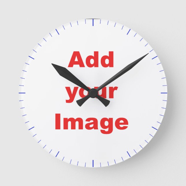 Clock template - Blue markers - Add your Image Runde Wanduhr (Vorderseite)