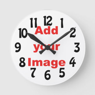 Clock template - Fun - Add your Image Runde Wanduhr