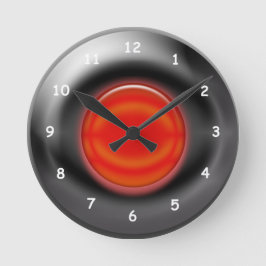 Clock - Tire and red hub cap Runde Wanduhr