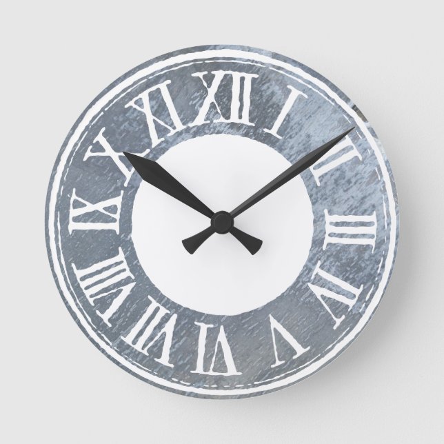 CLOCK Vintag aussehen römische Zahlen Betonstruktu Runde Wanduhr (Vorderseite)