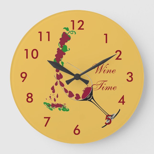 Clock~ Wein-Zeit Große Wanduhr (Vorderseite)