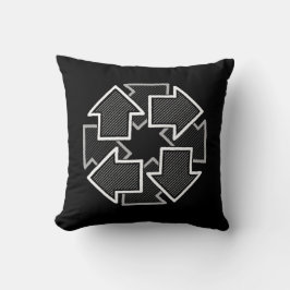 Clockwise Arrows Minimal Geometric Black Variant 2 Kissen