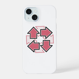 Clockwise Arrows Minimal Geometric Red iPhone 15 Hülle