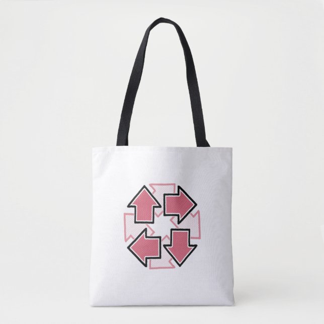 Clockwise Arrows Minimal Geometric Red Tasche (Vorderseite)