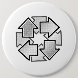 Clockwise Arrows Minimal Geometric White Variant 1 Button