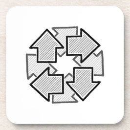 Clockwise Arrows Minimal Geometric White Variant 1 Getränkeuntersetzer