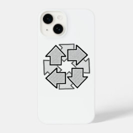 Clockwise Arrows Minimal Geometric White Variant 1 iPhone 14 Hülle