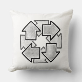 Clockwise Arrows Minimal Geometric White Variant 1 Kissen