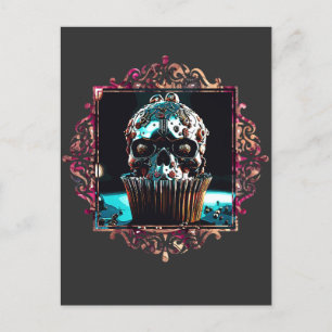 Clockwork Skull Cupcake Postkarte