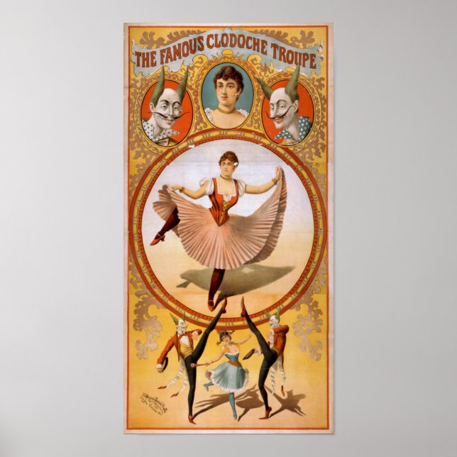 CLODOCHE TROUPE French CircusAct VAUDEVILLE Poster (Vorne)