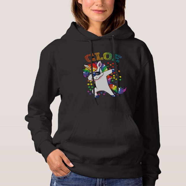 Cloe Dabbing Unicorn Hoodie (Vorderseite)