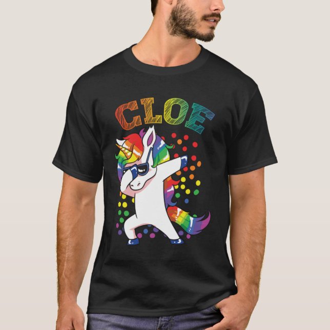 Cloe Dabbing Unicorn T-Shirt (Vorderseite)
