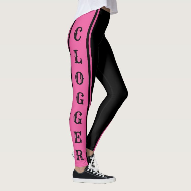 Clogger Pink und Black Clogging Clog Dancers Niedl Leggings (Rechts)