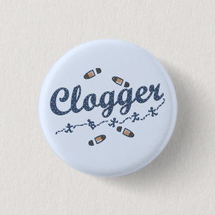 Clogger Tänzer-Schuhe, die Blau verstopfen Button