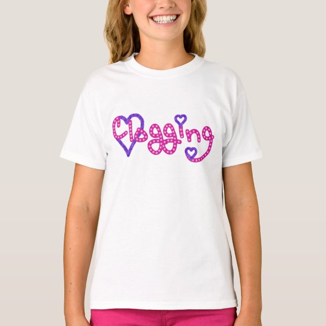 Clogging Dancers Liebe Stars Herz rosa T-Shirt (Vorderseite)