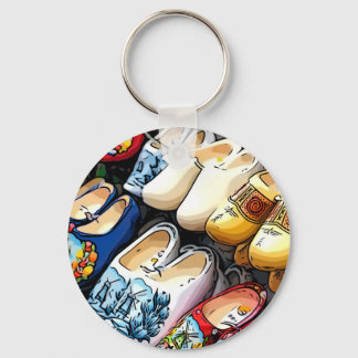 Clogs, Amsterdam, Niederlande - Button Key Ring Schlüsselanhänger