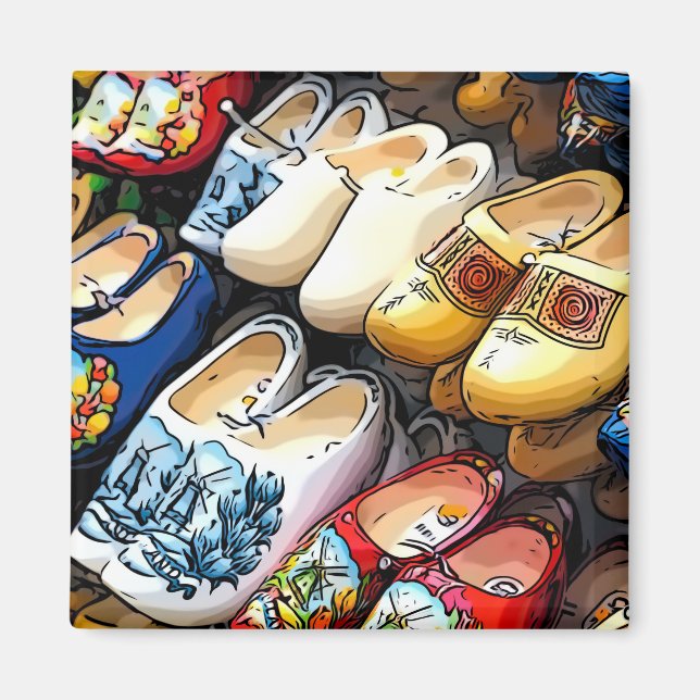 Clogs, Amsterdam, Pays-Bas/Hollande - Magnet (Devant)