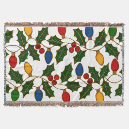 Cloisonne Art Christmas Lights and Holly Decke
