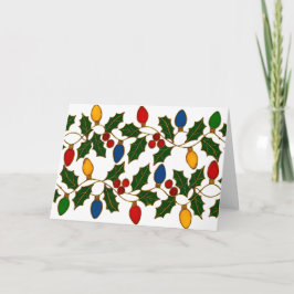Cloisonne Art Christmas Lights and Holly Karte