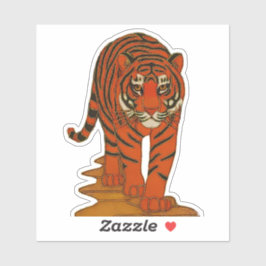 Cloisonne Art Tiger on the Jungle Path Aufkleber