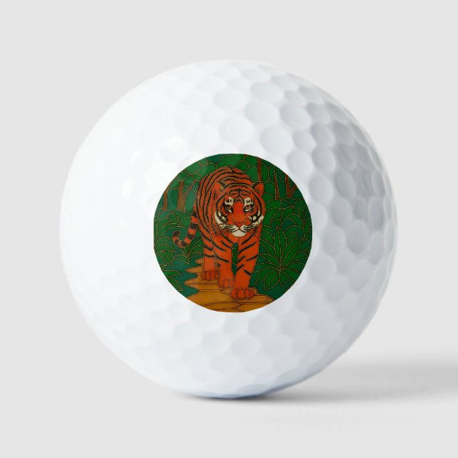 Cloisonne Art Tiger on the Jungle Path Golfball (Vorderseite)