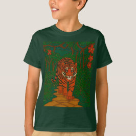Cloisonne Art Tiger on the Jungle Path T-Shirt