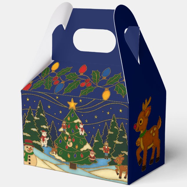 Cloisonne Art Whimsical Forest Classic Christmas Geschenkschachtel (Vorderseite)