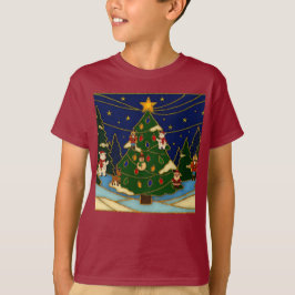 Cloisonne Art Whimsical Forest Classic Christmas  T-Shirt