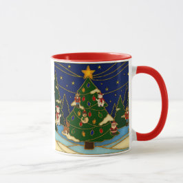 Cloisonne Art Whimsical Forest Classic Christmas  Tasse