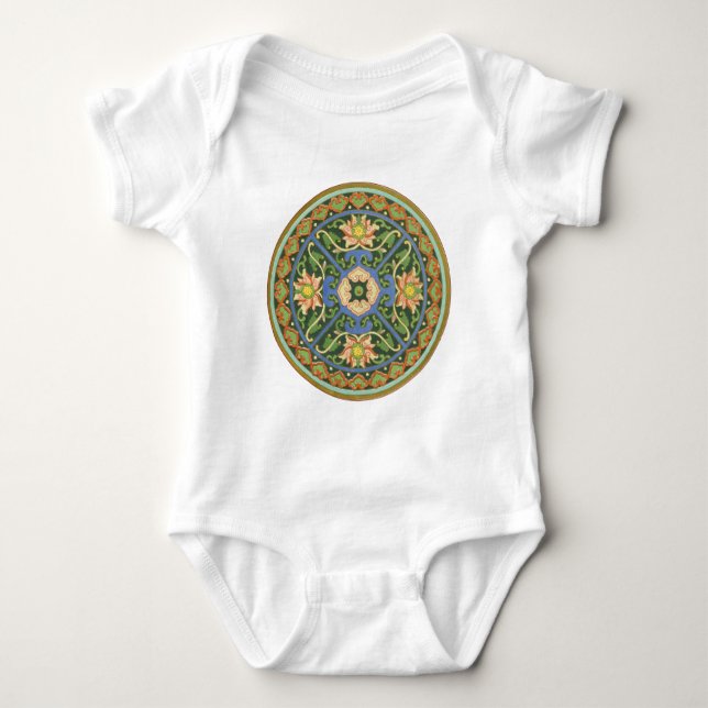 Cloisonne China Patter Asian Oriental Baby Strampler (Vorderseite)