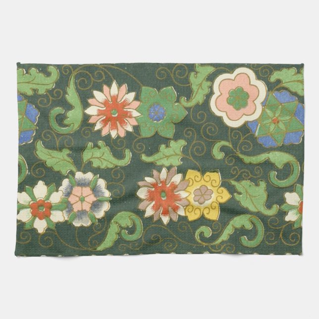 Cloisonne China Patter Asian Oriental Küchentuch (Horizontal)