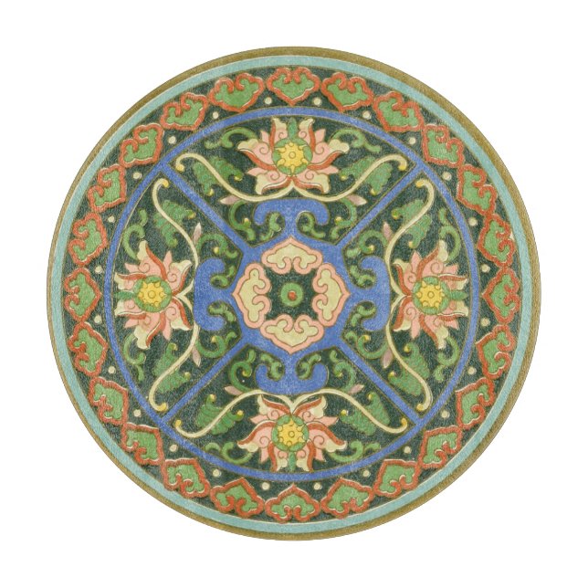 Cloisonne China Patter Asian Oriental Schneidebrett (Vorderseite)