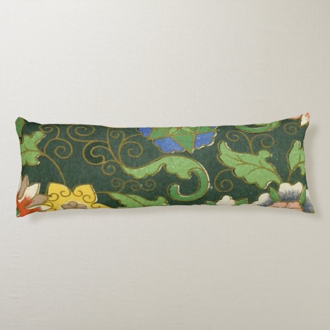 Cloisonne China Patter Asian Oriental Seitenschläferkissen (Rückseite)