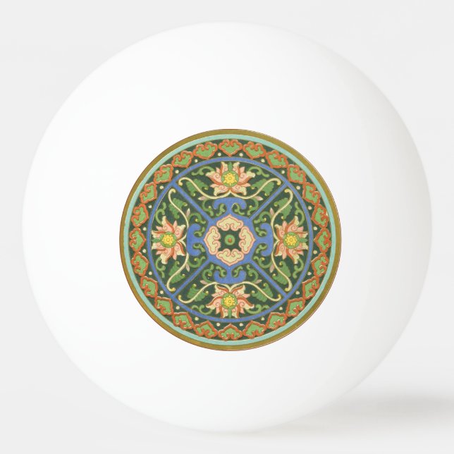 Cloisonne China Patter Asian Oriental Tischtennisball (Vorderseite)