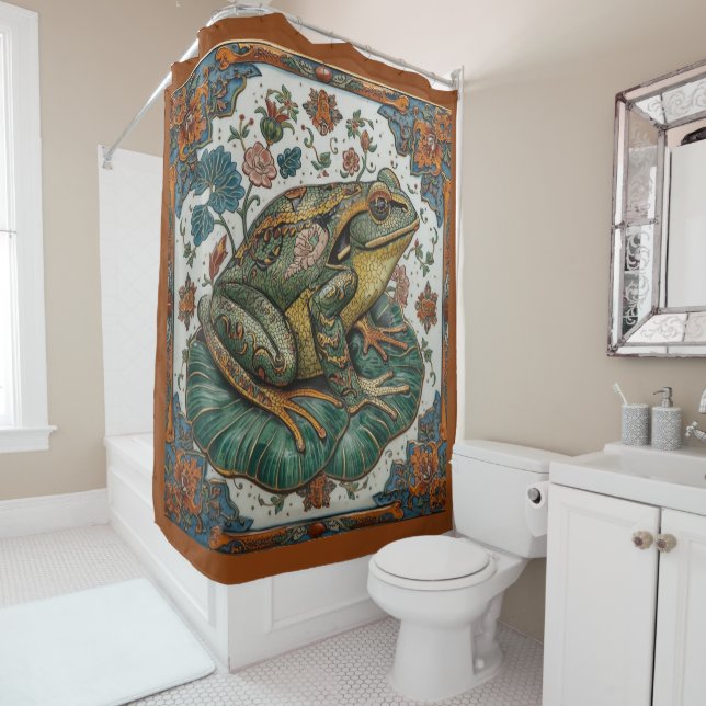Cloisonne Frog on Lily Pad  Duschvorhang (Beispiel)