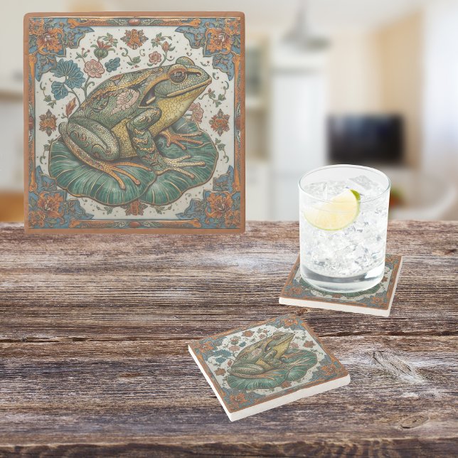 Cloisonne Frog on Lily Pad Steinuntersetzer (Von Creator hochgeladen)