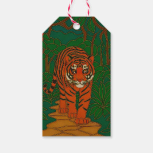 Cloisonne Kunst Tiger auf dem Dschungelpfad Geschenkanhänger