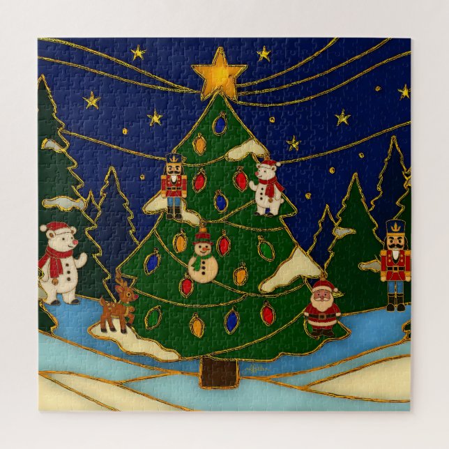 Cloisonne-Kunst Whimsical Wald Klassisches Weihnac (Vertikal)