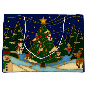 Cloisonne Kunst Whimsical Wald Klassisches Weihnac Große Geschenktüte
