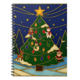 Cloisonne Kunst Whimsical Wald Klassisches Weihnac Notizblock