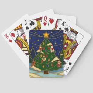 Cloisonne Kunst Whimsical Wald Klassisches Weihnac Spielkarten