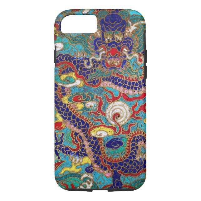 Cloisonné mit Drache-Muster Case-Mate iPhone Hülle (Rückseite)