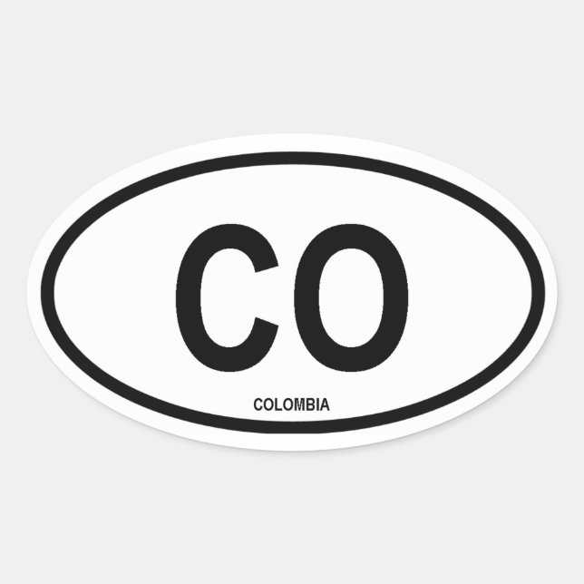Clolumbia "CO" Ovaler Aufkleber (Vorderseite)
